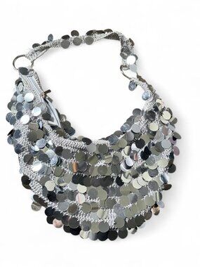 Silver sequin bag vintage y2k     #glamour #party 90s 2000s 00s Silver sequin